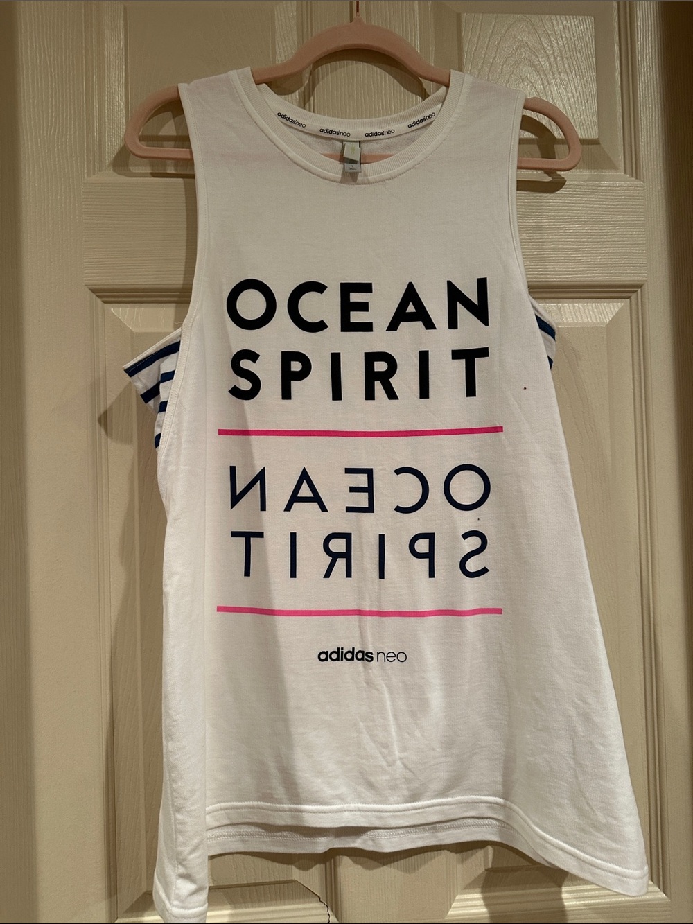 adidas White Graphic 'Ocean Spirit' Sleeveless Swim Coverup